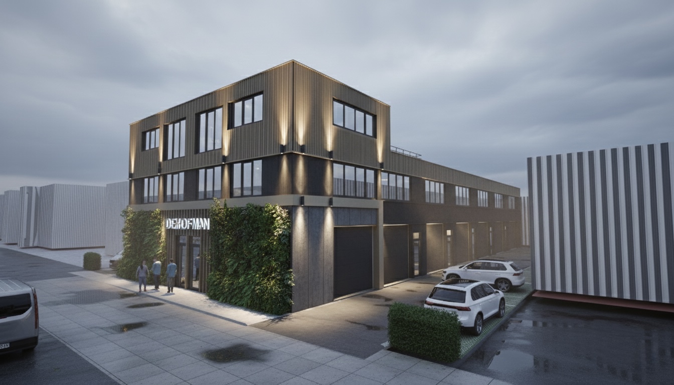 De Hofman bedrijfsunit - zijaanzicht met garage